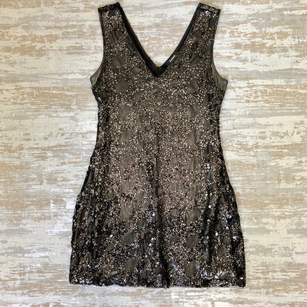 Express Metallic Sequence Dress